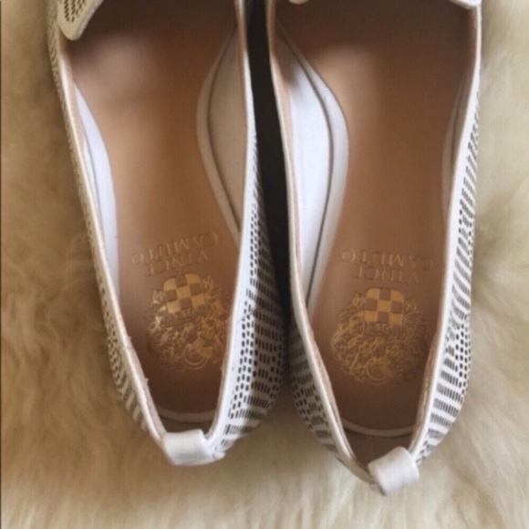 Vince Camuto Kandia White Perforated Leather Flats - Picture 4 of 8